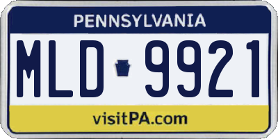 PA license plate MLD9921