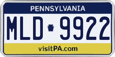 PA license plate MLD9922