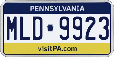 PA license plate MLD9923