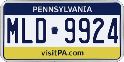 PA license plate MLD9924