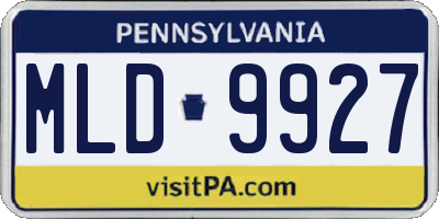 PA license plate MLD9927