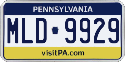 PA license plate MLD9929
