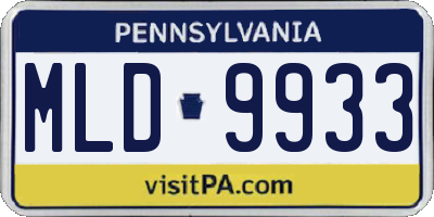 PA license plate MLD9933