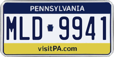 PA license plate MLD9941