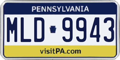 PA license plate MLD9943