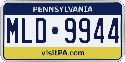PA license plate MLD9944