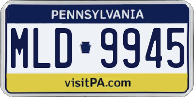 PA license plate MLD9945