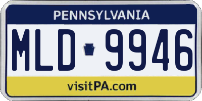 PA license plate MLD9946