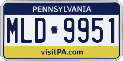 PA license plate MLD9951