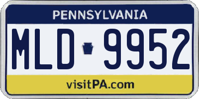 PA license plate MLD9952