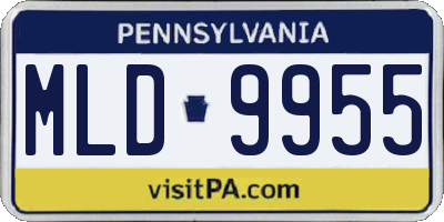 PA license plate MLD9955