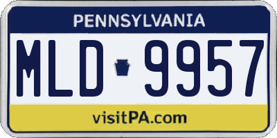 PA license plate MLD9957