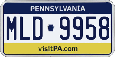 PA license plate MLD9958