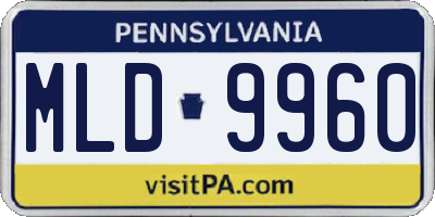 PA license plate MLD9960