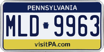 PA license plate MLD9963