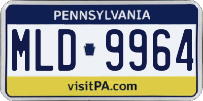 PA license plate MLD9964