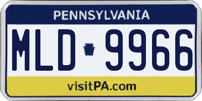 PA license plate MLD9966