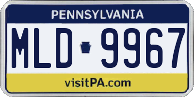 PA license plate MLD9967