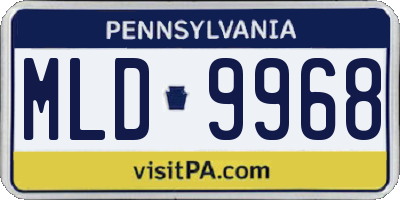 PA license plate MLD9968