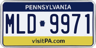 PA license plate MLD9971