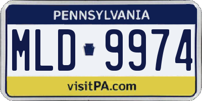 PA license plate MLD9974
