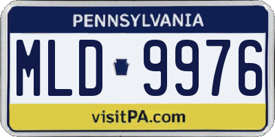 PA license plate MLD9976