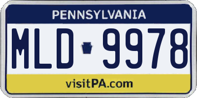 PA license plate MLD9978
