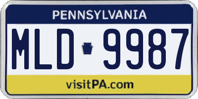 PA license plate MLD9987