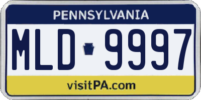 PA license plate MLD9997