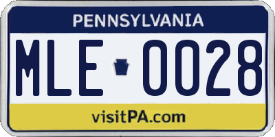 PA license plate MLE0028