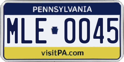 PA license plate MLE0045