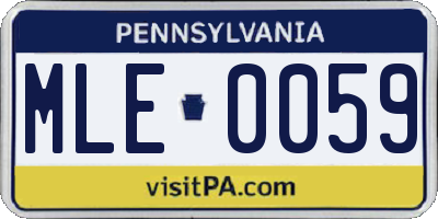 PA license plate MLE0059
