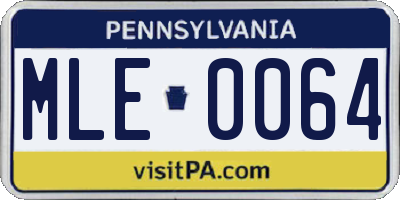 PA license plate MLE0064