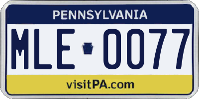 PA license plate MLE0077