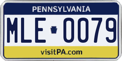 PA license plate MLE0079