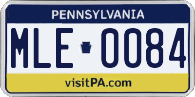 PA license plate MLE0084