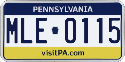 PA license plate MLE0115