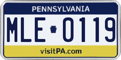 PA license plate MLE0119