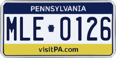 PA license plate MLE0126