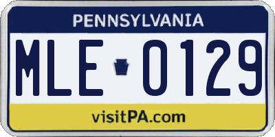 PA license plate MLE0129