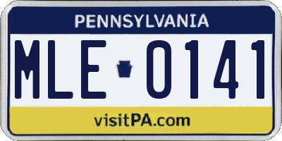 PA license plate MLE0141