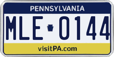 PA license plate MLE0144