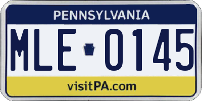PA license plate MLE0145