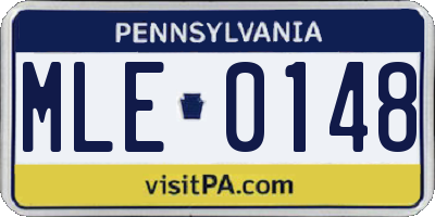 PA license plate MLE0148