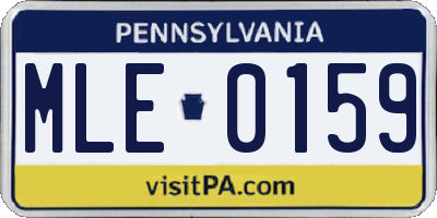 PA license plate MLE0159