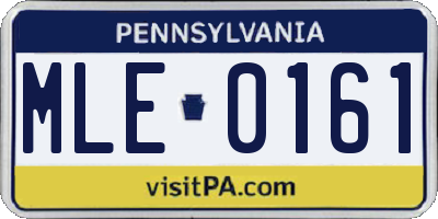 PA license plate MLE0161