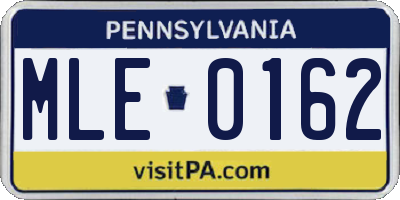 PA license plate MLE0162