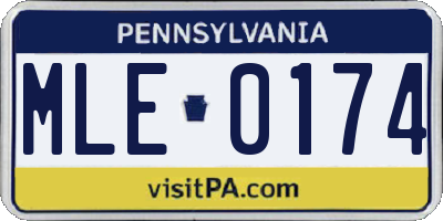 PA license plate MLE0174