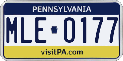 PA license plate MLE0177