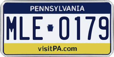 PA license plate MLE0179